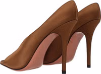 Brown Satin High Heel Pumps 4