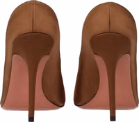 Brown Satin High Heel Pumps 5