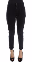 Black Cotton Cropped Jeans 1