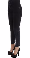 Black Cotton Cropped Jeans 2