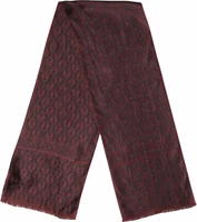 Burgundy Black Silk Paisley Foulard 135cm X 22cm  Scarf 1