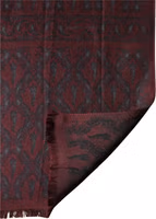 Burgundy Black Silk Paisley Foulard 135cm X 22cm  Scarf 2