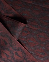 Burgundy Black Silk Paisley Foulard 135cm X 22cm  Scarf 3