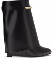 Black Calf Leather Bos Taurus Ankle Boots 1