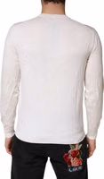 White Virgin Wool Graphic Logo Crewneck Sweater 3