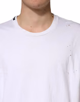 White Cotton Crewneck Short Sleeve T-Shirt 4