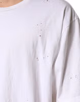 White Cotton Crewneck Short Sleeve T-Shirt 5