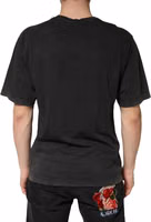 Black Cotton Crewneck Short Sleeve  T-Shirt 3