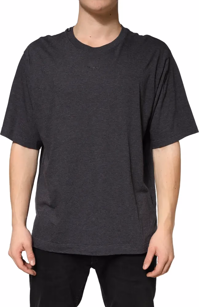 Dark Grey Cotton Crewneck Short Sleeve