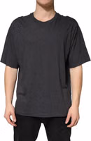 Dark Grey Cotton Crewneck Short Sleeve 1