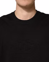 Black Cotton Crewneck Short Sleeve T-Shirt 4