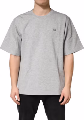 Grey Cotton Crewneck Short Sleeve T-Shirt