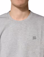 Grey Cotton Crewneck Short Sleeve T-Shirt 4