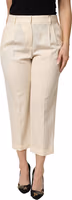 Ivory Wool Mid Waist Cropped Trouser Pants 1