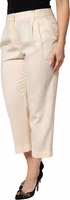 Ivory Wool Mid Waist Cropped Trouser Pants 2