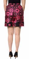 Black Fuchsia Silk Logo Elastic Waist Shorts 3