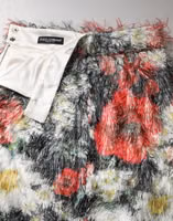 Multicolor Floral Textured Faux Fur Pencil Skirt 5