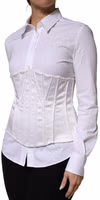 White Polyamide Waist Cincher Bustier Corset Top 2