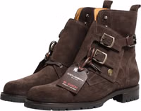 Brown Suede Leather Buckle Ankle Boots Shoes 3