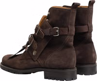 Brown Suede Leather Buckle Ankle Boots Shoes 4