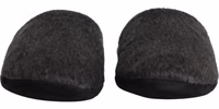 Dark Grey Charcoal Wool Red Slippers Shoes 1