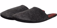 Dark Grey Charcoal Wool Red Slippers Shoes 3