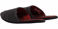Dark Grey Charcoal Wool Red Slippers Shoes 4