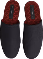 Dark Navy Wool Cotton Red Chevron Slippers Shoes 2