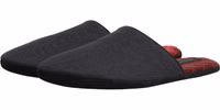 Dark Navy Wool Cotton Red Chevron Slippers Shoes 3