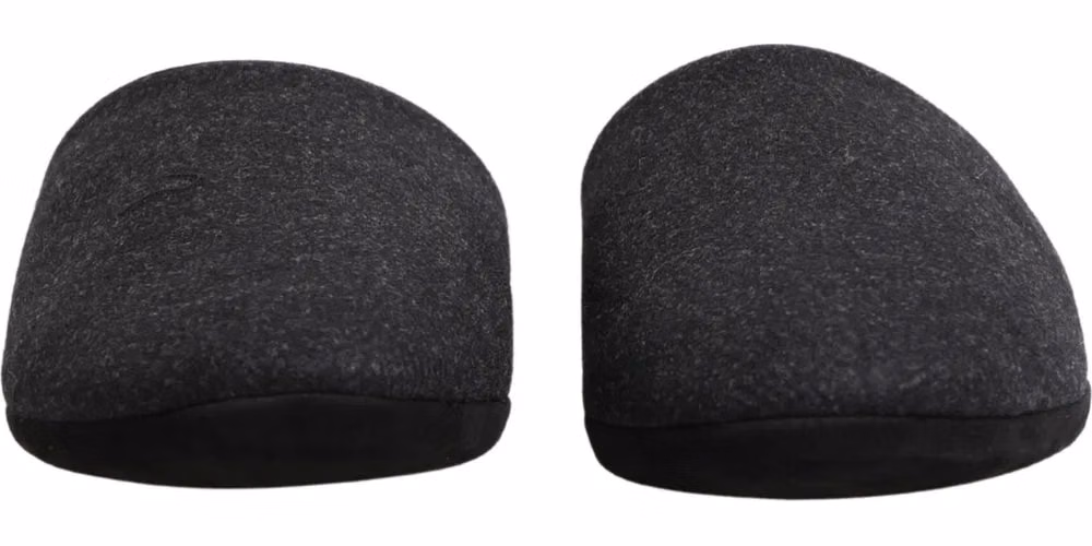 Anthracite Wool Cashmere Quilted Slippers Shoes