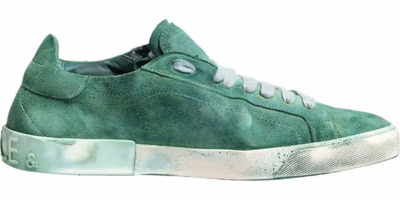 Green Suade DG Logo Sole Low Top Sneakers Shoes