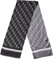 Black Horseshoe Silk Neck Foulard 136cm x 23cm Men Scarf 1