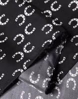 Black Horseshoe Silk Neck Foulard 136cm x 23cm Men Scarf 2