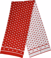 Red White Logo Print Foulard 201cm x 40.5cm  Men Scarf 1