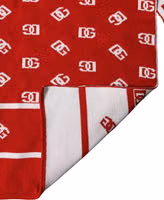 Red White Logo Print Foulard 201cm x 40.5cm  Men Scarf 2