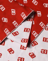 Red White Logo Print Foulard 201cm x 40.5cm  Men Scarf 3