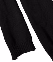 Black Wool Knitted Neck Foulard 259cm x 17cm Men Scarf 2