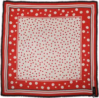 Red Polka Dot Print Square Stole 130cm x 130cm Scarf 1
