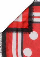 Red Polka Dot Print Square Stole 130cm x 130cm Scarf 2