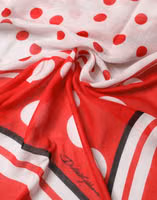 Red Polka Dot Print Square Stole 130cm x 130cm Scarf 3