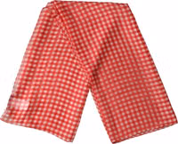 White Red Check Silk Wrap Foulard 140cm x 136cm Scarf 1