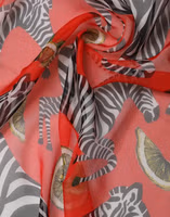 Red Zebra Print Silk Wrap Shawl Stole 200cm x 132cm Scarf 3