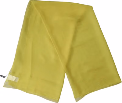 Yellow Silk Neck Wrap Shawl Foulard 120cm x 117cm Scarf