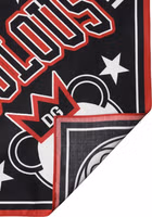 Black Red Panda Cotton Square Foulard 50.5cm x 50cm Scarf 2