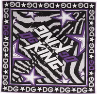 Black Purple DG King Cotton Foulard 51cm x 49.5cm Scarf 1