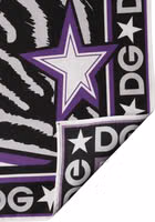 Black Purple DG King Cotton Foulard 51cm x 49.5cm Scarf 2