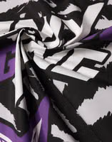 Black Purple DG King Cotton Foulard 51cm x 49.5cm Scarf 3