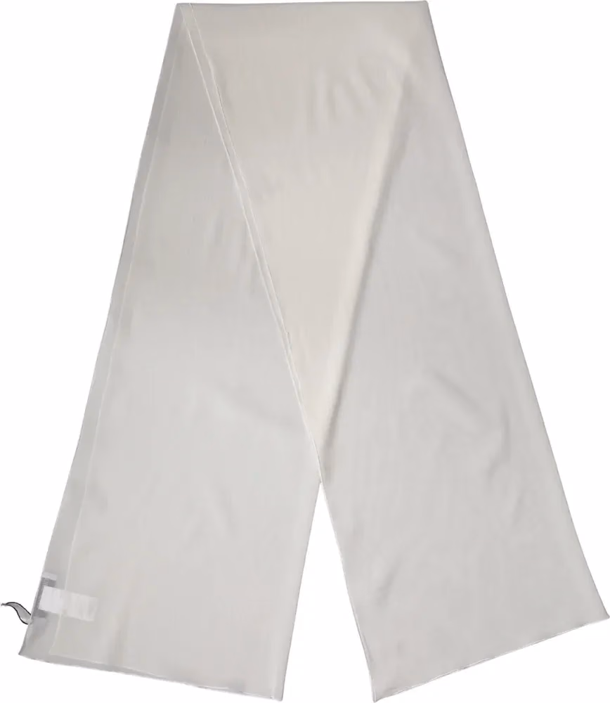 Off White Silk Neck Wrap Shawl Stole 200cm x 64cm Scarf