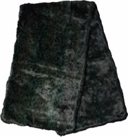 Black Green Stripe Fur Shawl Neck Wrap 180cm x49cm  Scarf 1