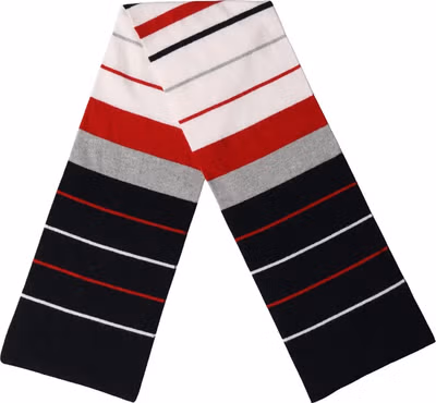 Multicolor Stripes Shawl Neck Wrap 119cm x 20cm Scarf